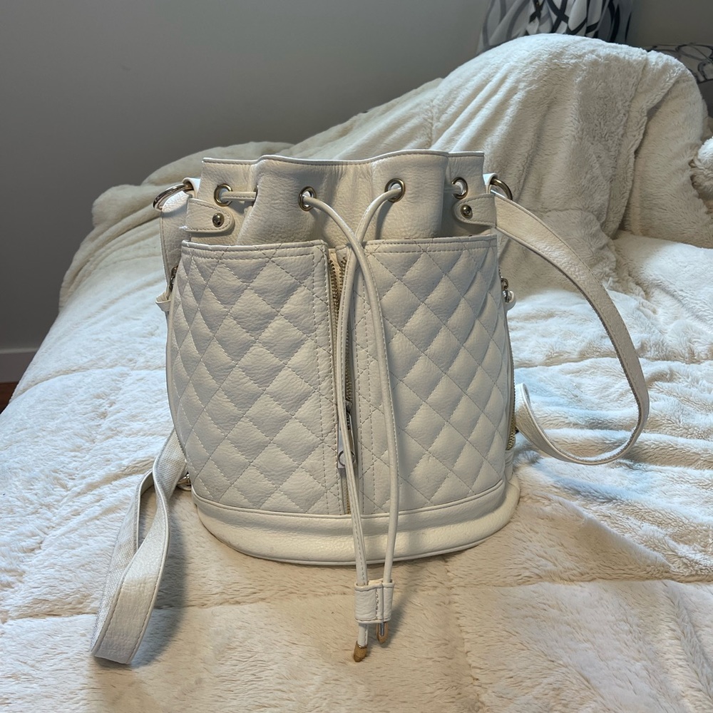 White Steve Madden Backpack/Side Bag/Beach Bag